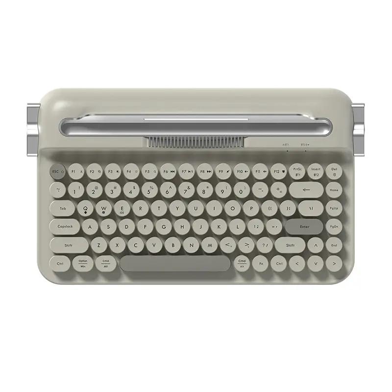 Ajazz AF84 Typewriter Membrane Retro Style Mechanical Keyboard - Thumbnail 2