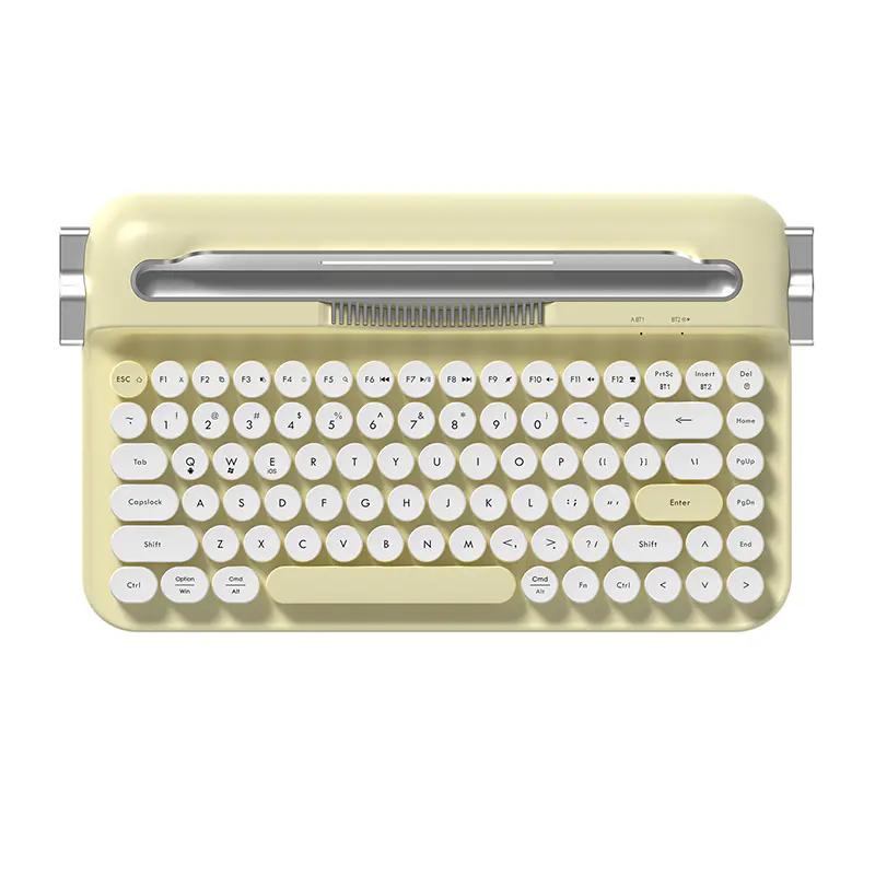 Ajazz AF84 Typewriter Membrane Retro Style Mechanical Keyboard - Thumbnail 4