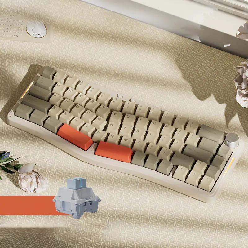 Ajazz AKS068 Pro Ergonomic Mechanical Keyboard - Thumbnail 2