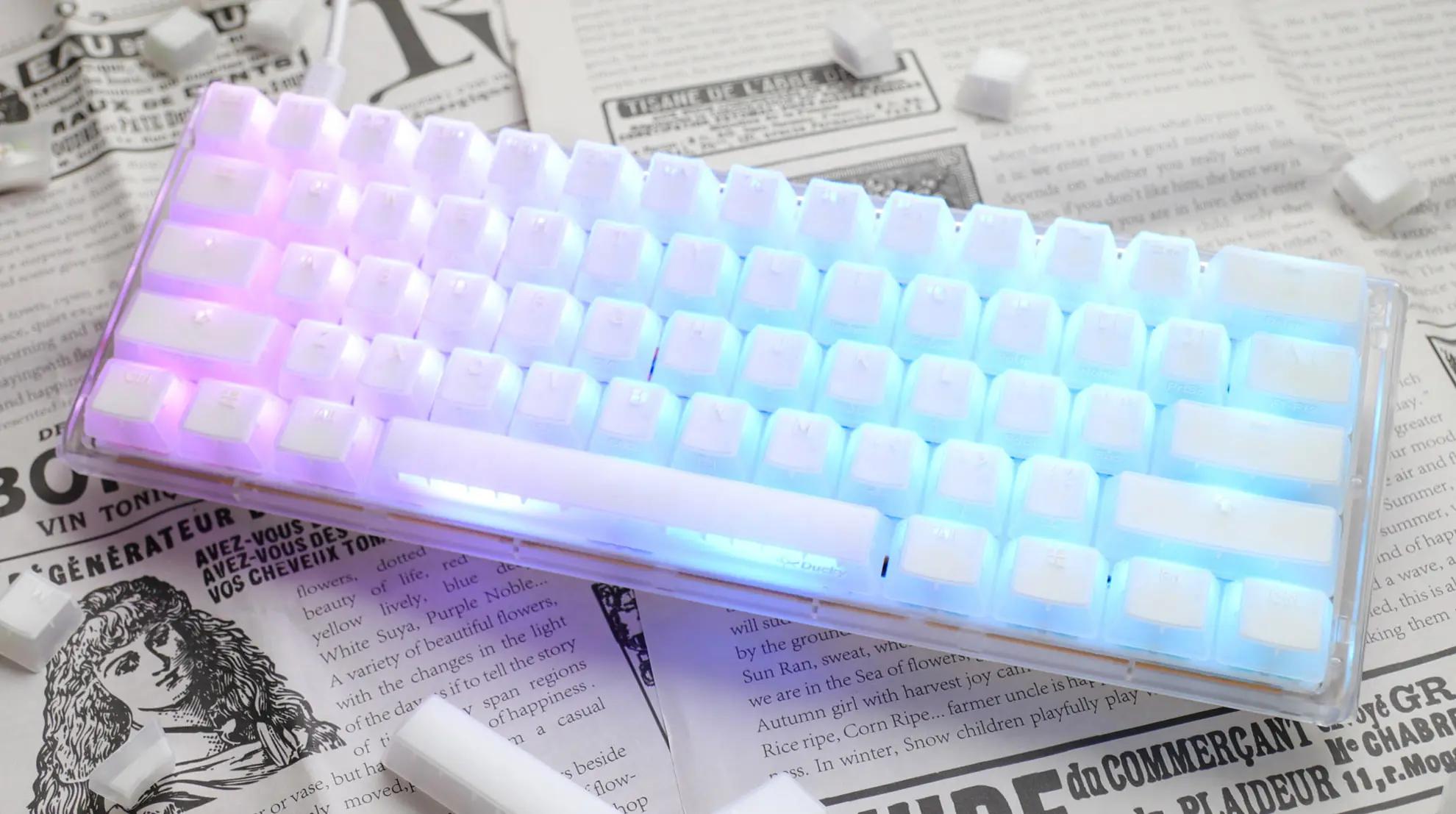 Ducky One 3 Mini Aura Clear Mechanical Keyboard - Thumbnail 2