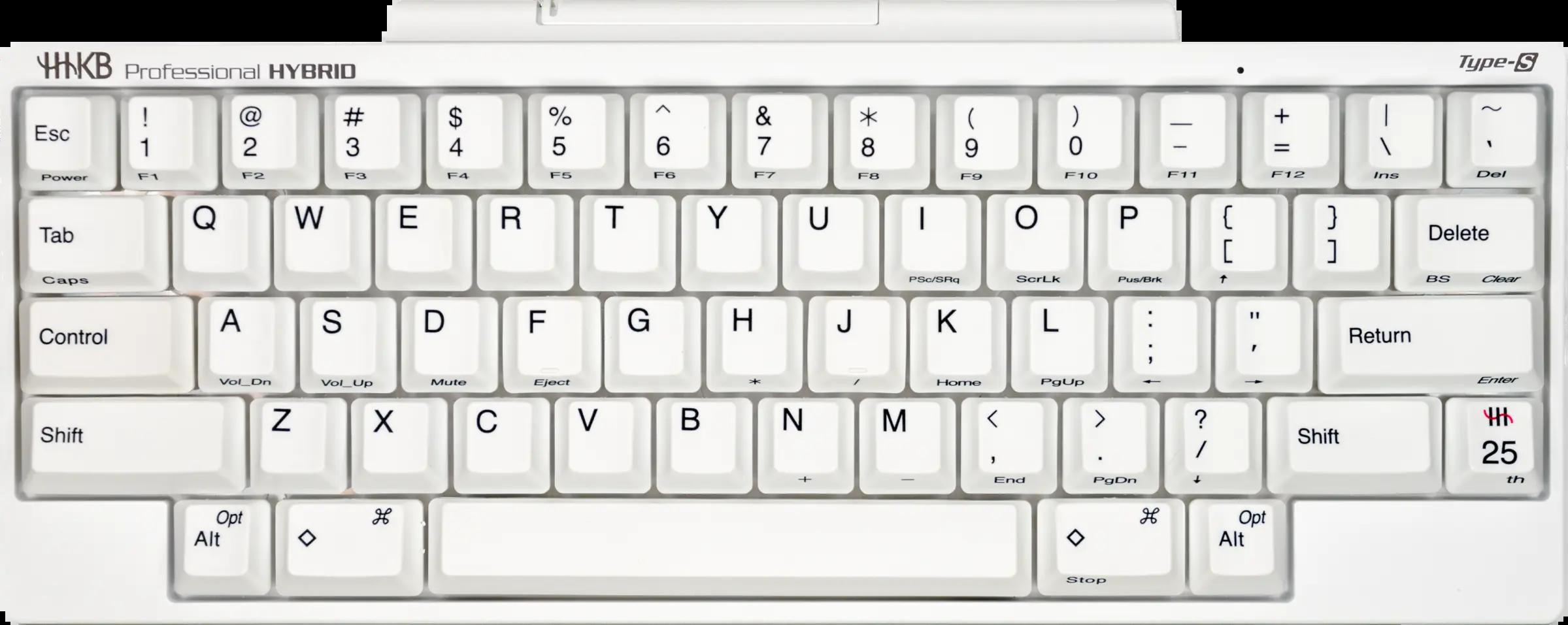 HHKB Hybrid TypeS SNOW 25th Anniversary Edition Mechanical Keyboard - Main Image