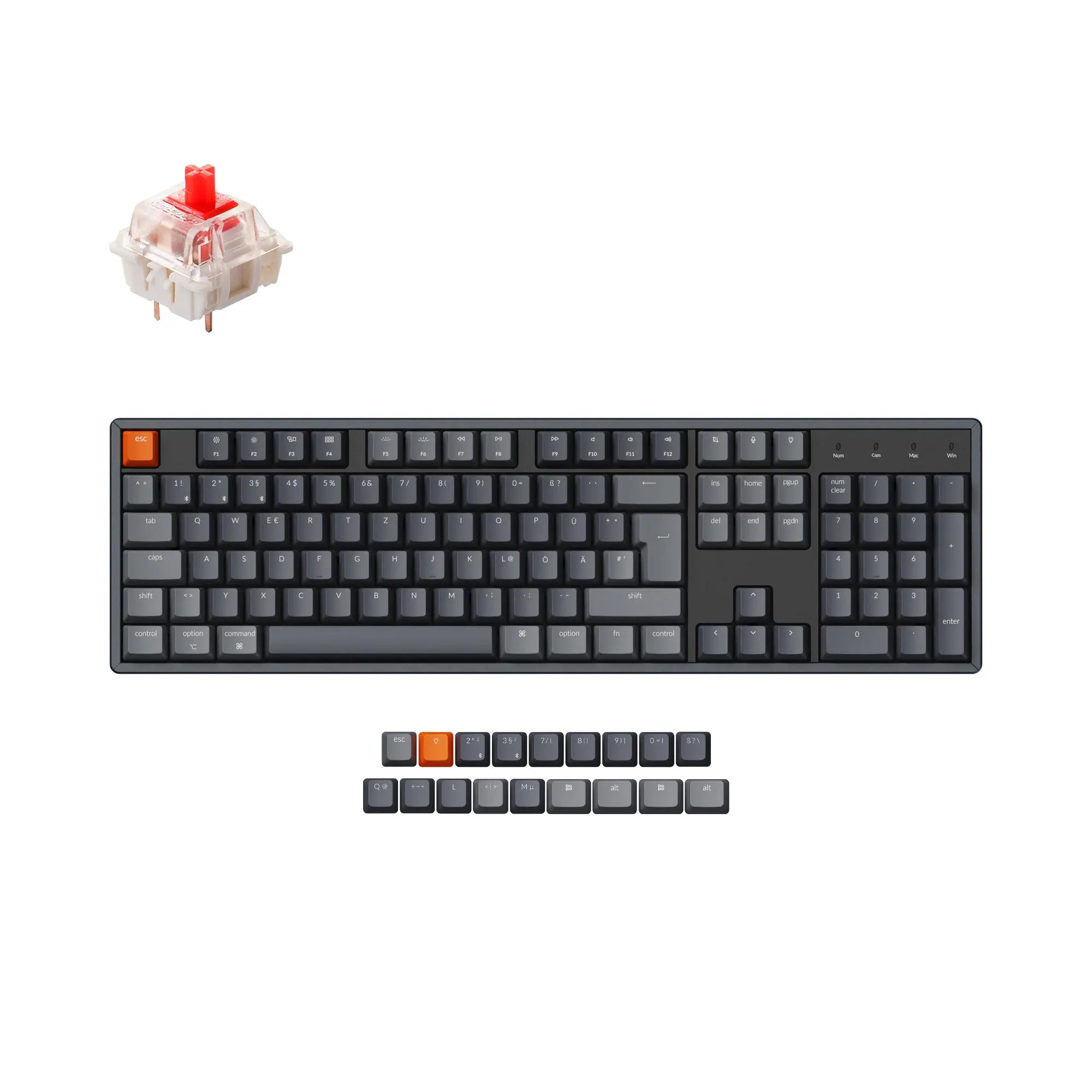 Keychron K10 German ISODE Mechanical Keyboard - Main Image