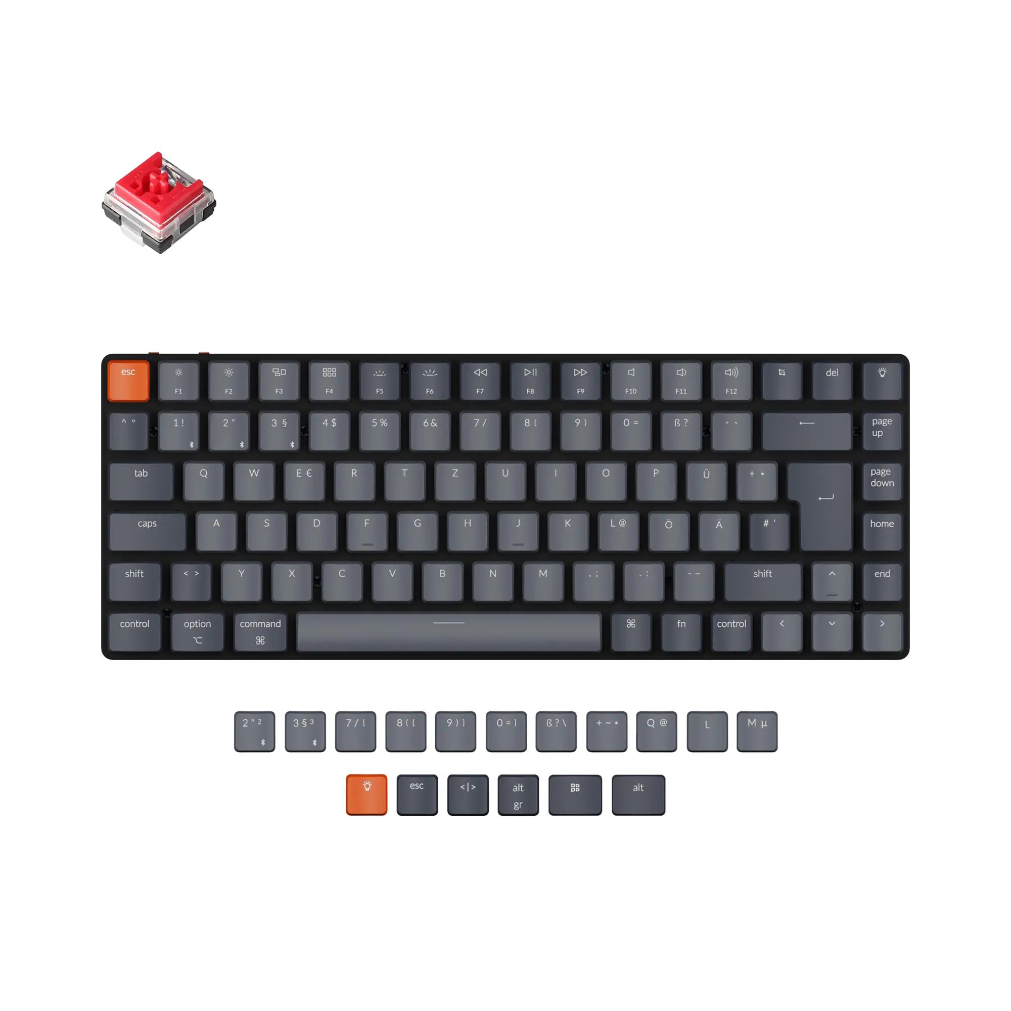 Keychron K3 Ultraslim German ISODE Version 2 Mechanical Keyboard - Main Image