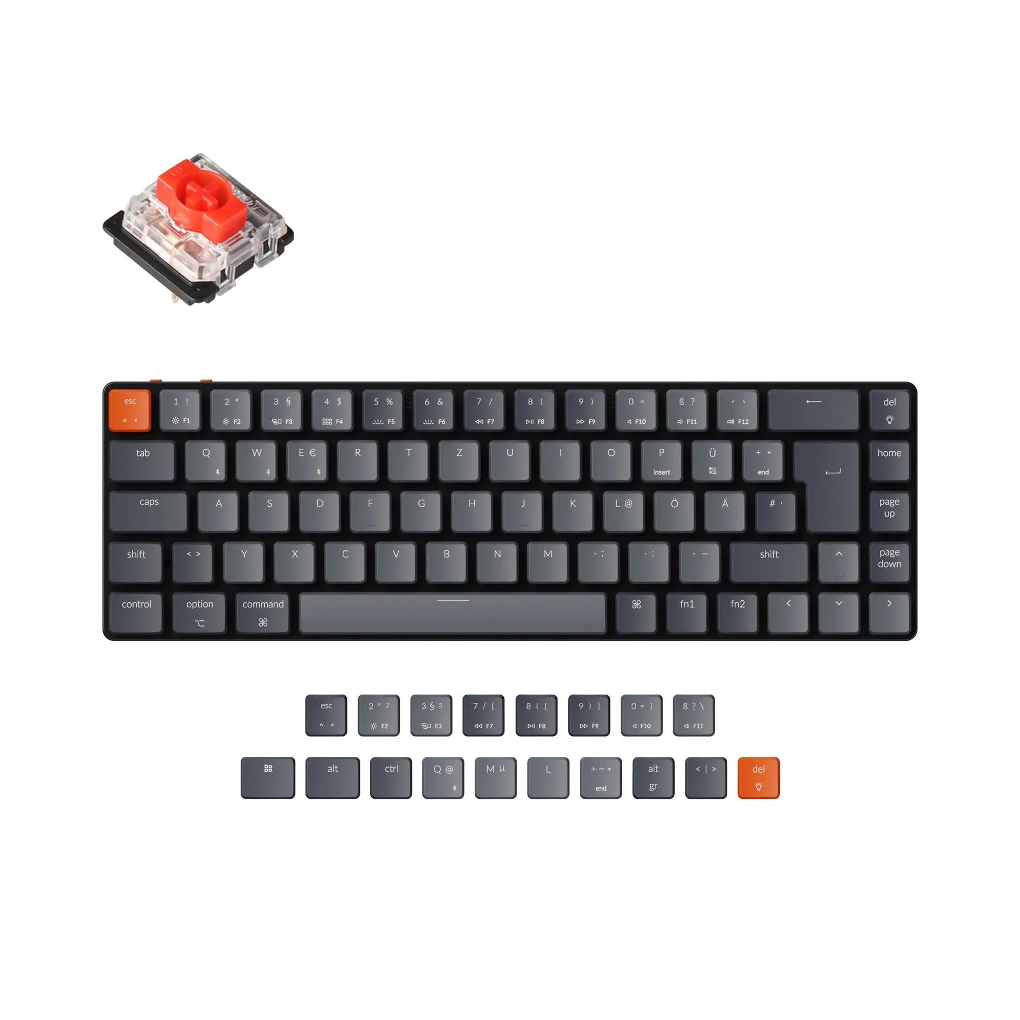 Keychron K7 Ultraslim German ISODE Mechanical Keyboard - Thumbnail 2
