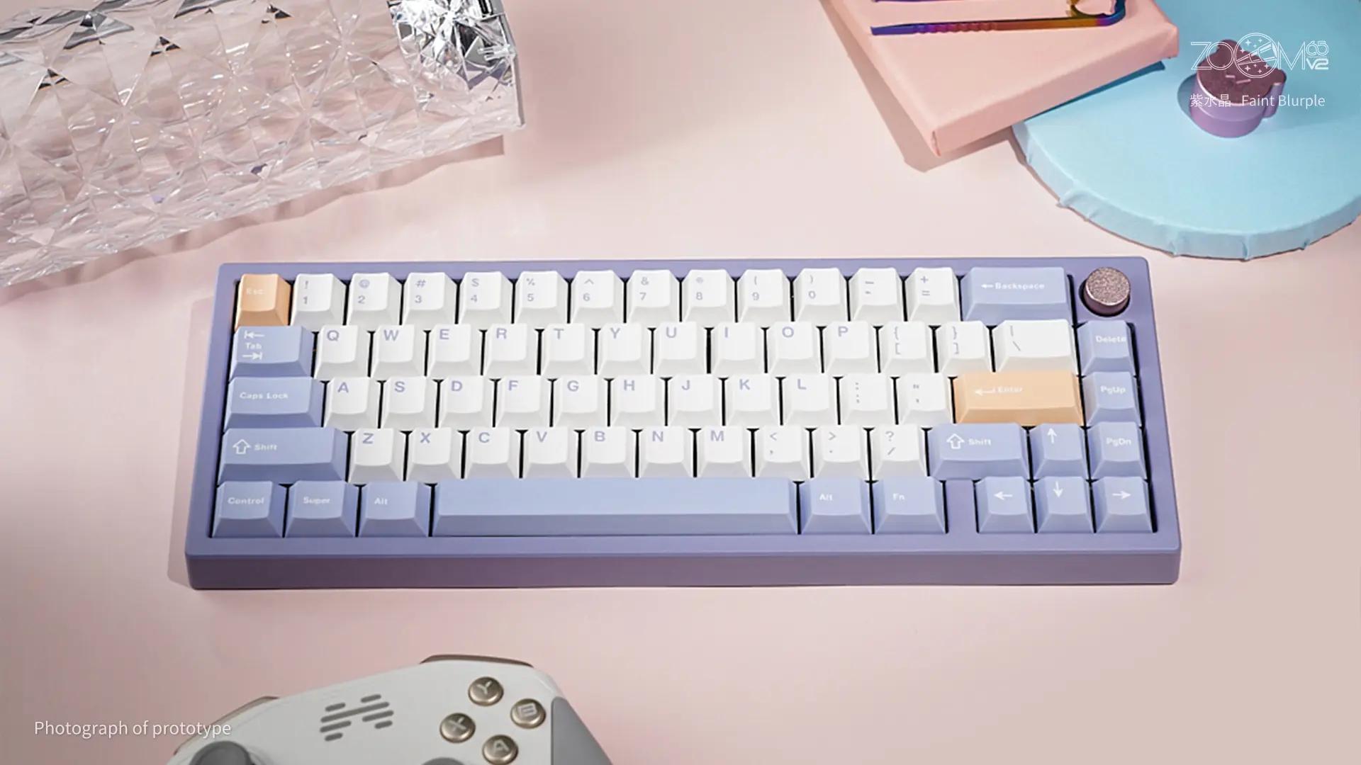 Meletrix Zoom65 V2 Faint Blurple Mechanical Keyboard - Main Image