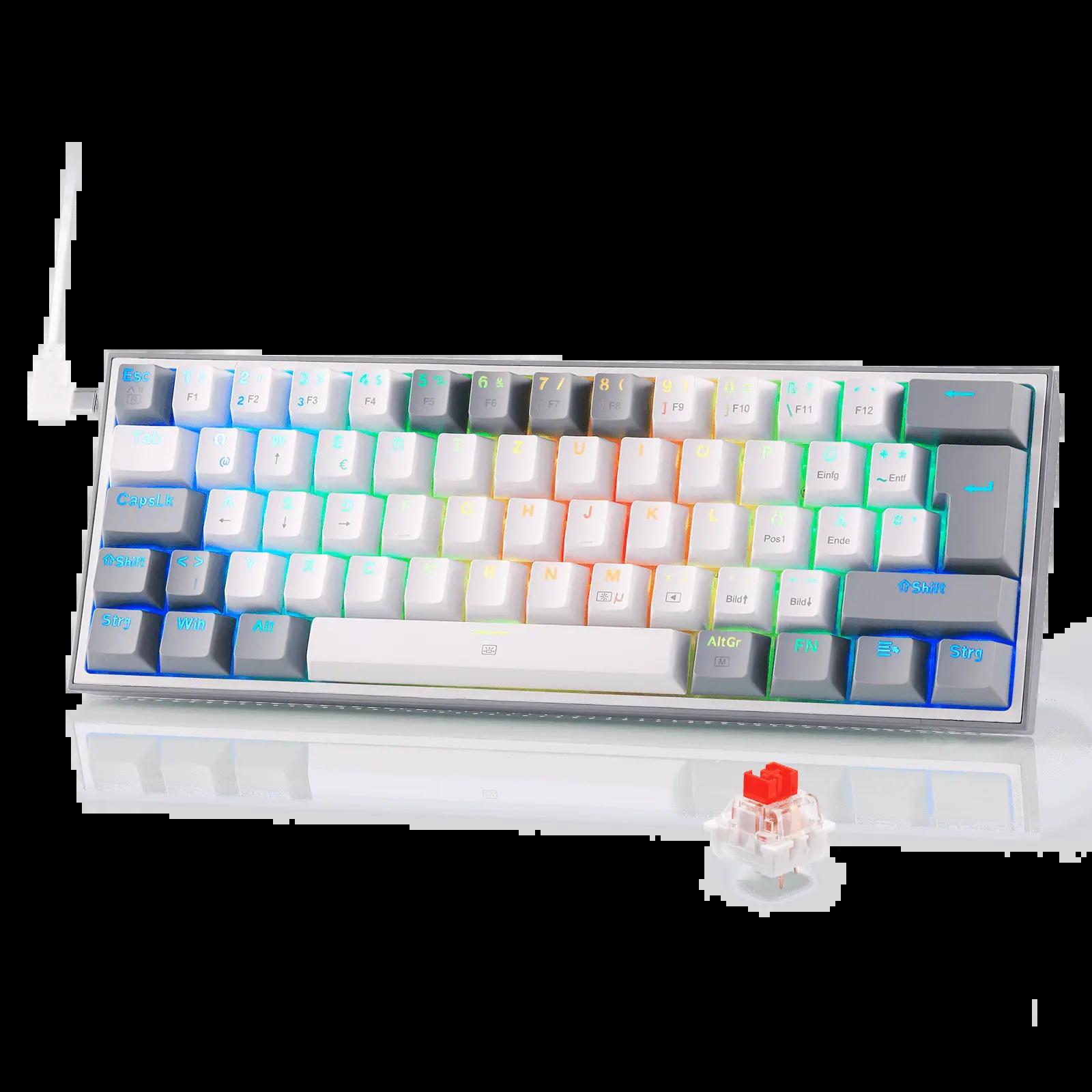 Redragon FIZZ K617DE Mini Weiß Grau Mechanical Keyboard - Main Image