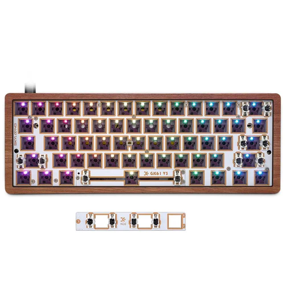 Skyloong GK61 Rosewood Mechanical Keyboard - Main Image